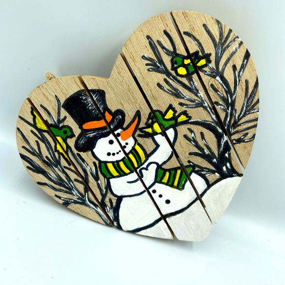 Snowman Hand painted Christmas Ornament - Picture 2 of 2